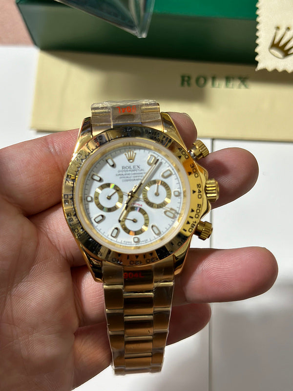 Rolex Cosmograph Daytona Yellow Gold With White Dial Watch