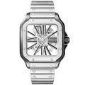 Santos de Cartier Large Skeleton Steel & Black ADLC WHSA0027 Watch