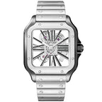 Santos de Cartier Large Skeleton Steel & Black ADLC WHSA0027 Watch