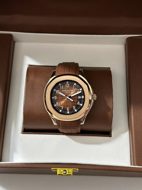Patek Philippe Aquanaut 'Travel Time' Rose Gold Brown Dial Watch
