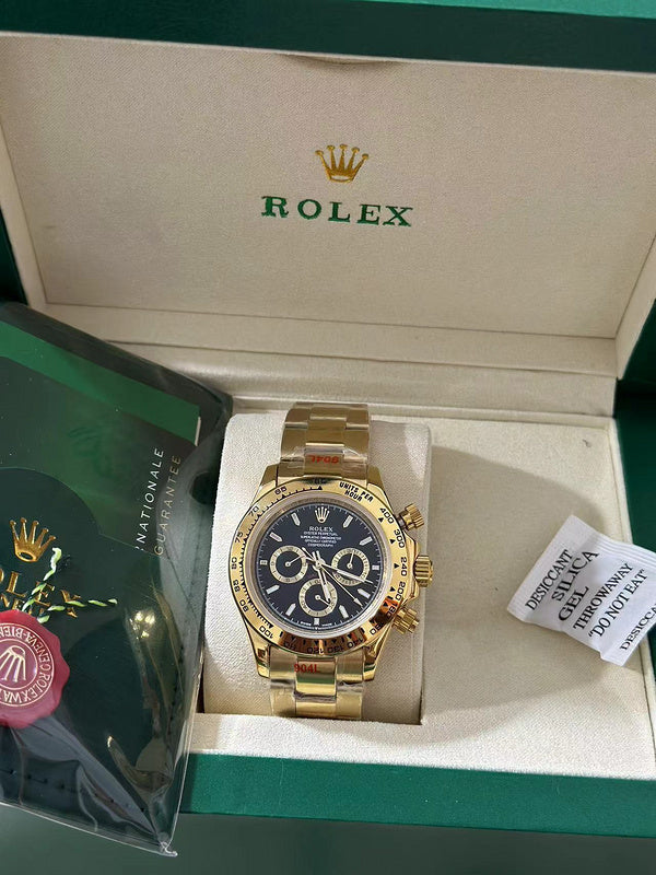 Rolex Cosmograph Daytona Yellow Gold With Black Dial and Oyster Bracelet Watch