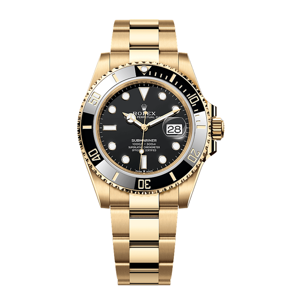 Rolex  Submariner Date  Oyster, 41 mm, Yellow Gold With Black Dial Watch