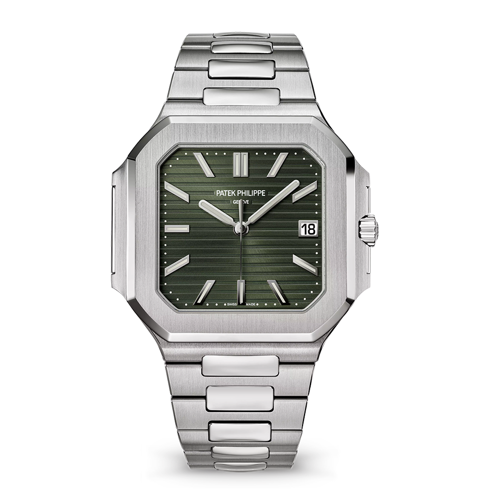 Stainless Steel Patek Philippe Cubitus 'Olive Green' Dial Watch