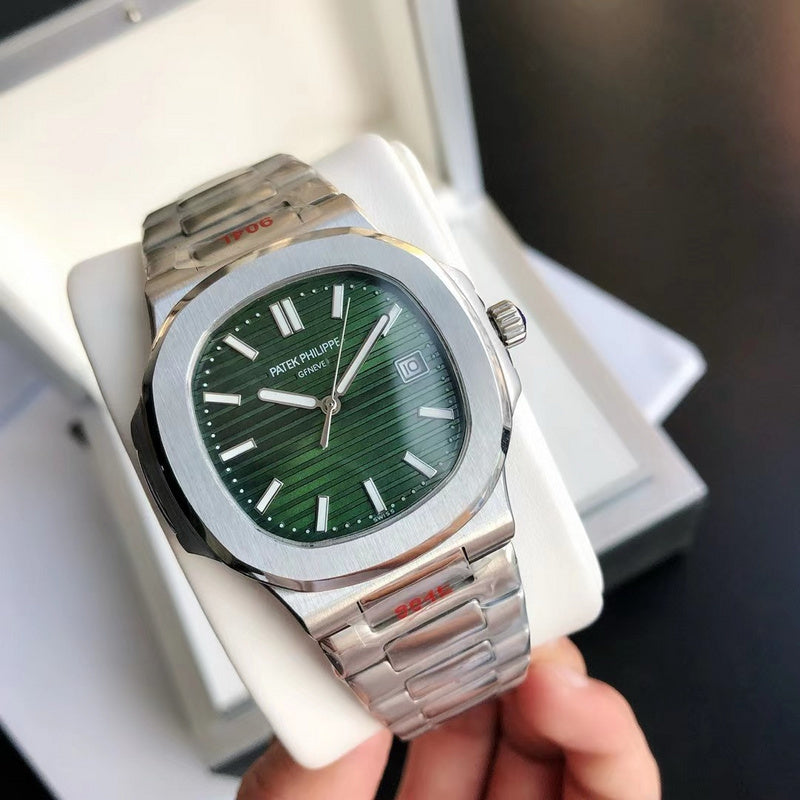Patek Philippe Nautilus Stainless Steel With Olive Green Dial Luxury Watch