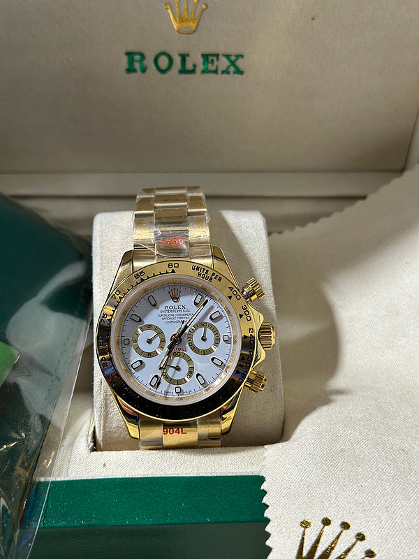 Rolex Cosmograph Daytona Yellow Gold With White Dial Watch