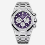 Audemars Piguet Royal Oak Chronograph 41mm White Gold Purple Dial Luxury Watch