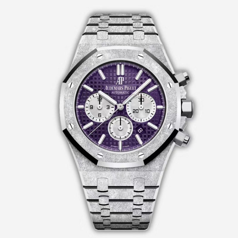 Audemars Piguet Royal Oak Chronograph 41mm White Gold Purple Dial Luxury Watch