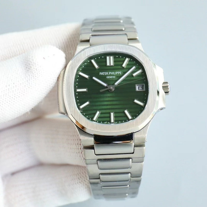 Patek Philippe Nautilus Stainless Steel With Olive Green Dial Luxury Watch