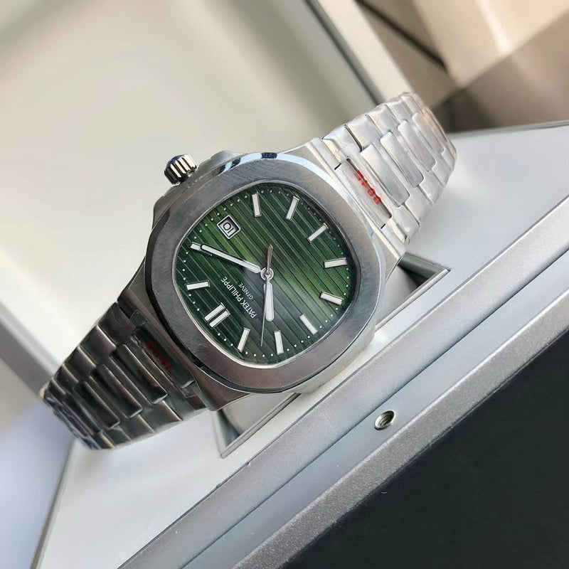 Patek Philippe Nautilus Stainless Steel With Olive Green Dial Luxury Watch