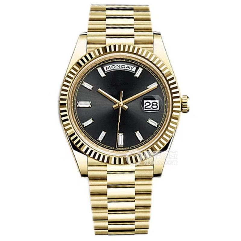 Rolex Day-Date 18 ct Everose gold with diagonal motif chocolate dial Watch