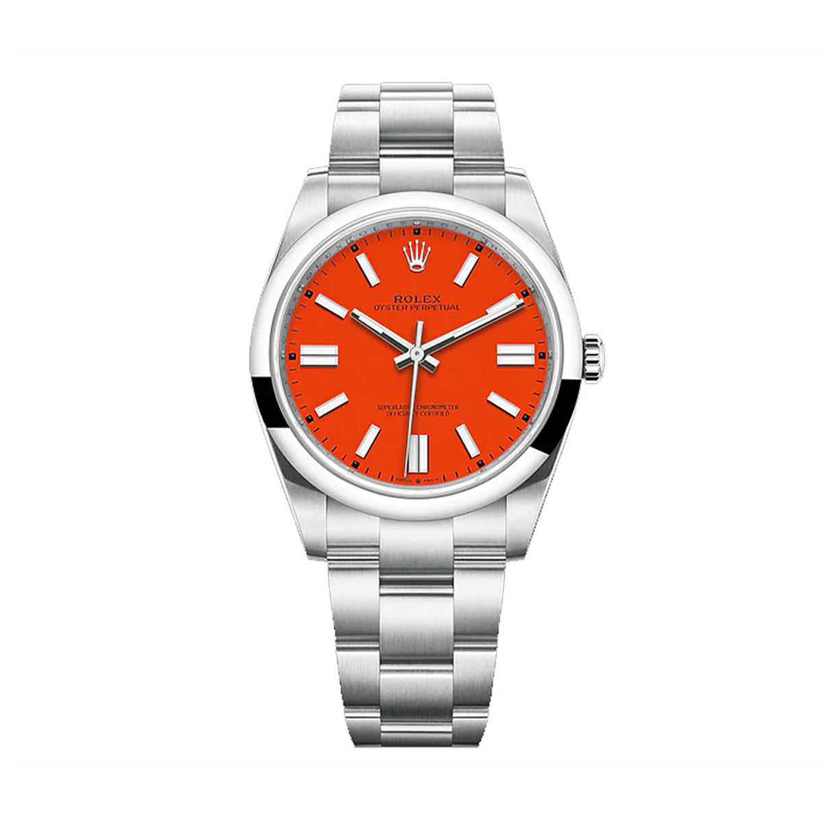 Rolex Oyster Perpetual 41 with Coral Red Dial Watch