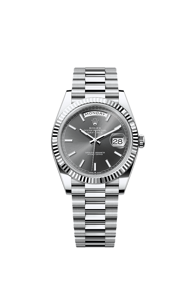 Rolex Day Date Slate Diamonds Dial Watch