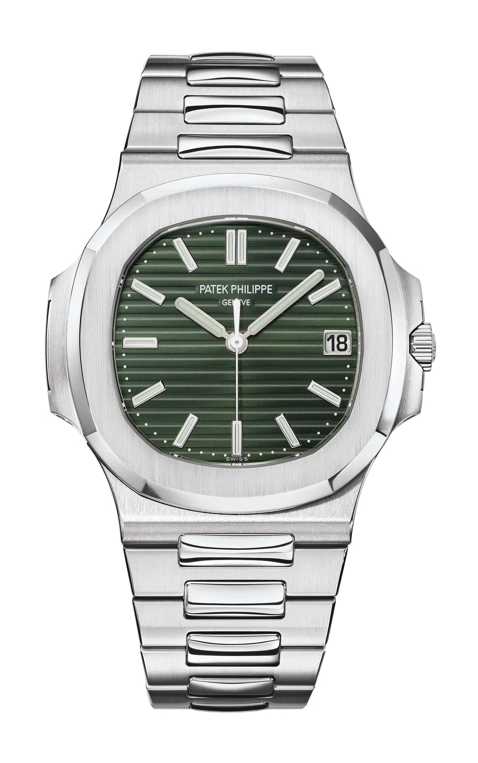 Patek Philippe Nautilus Stainless Steel With Olive Green Dial Luxury Watch